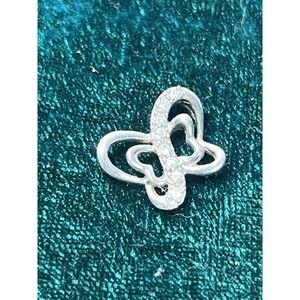 Sterling Silver And CZ Accent Butterfly Necklace Charm Pendant 925 Regal Nature